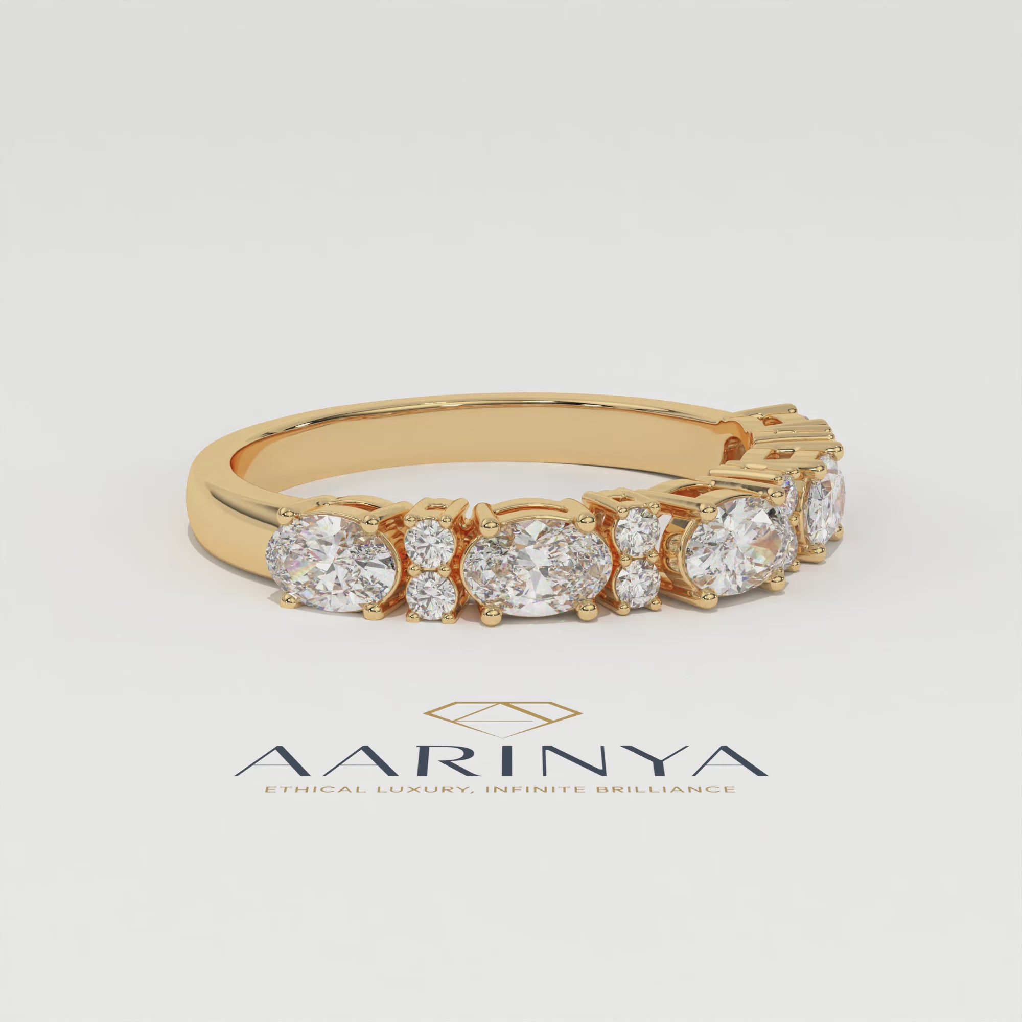 Aarinya Oval & Round Lab-Grown Diamond Band, The Sonata Floating Oval and Round Ring