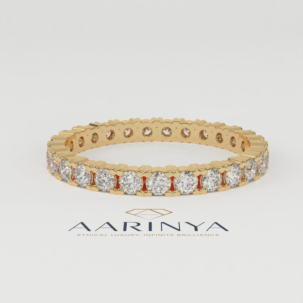 Aarinya Aurelia Eternity Band, Classic Bordered Round Diamond Band