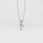 Aarinya Botanical Infinity Vine Lab-Grown Diamond Leaf Pendant, Olive Leaf Infinity Pendant