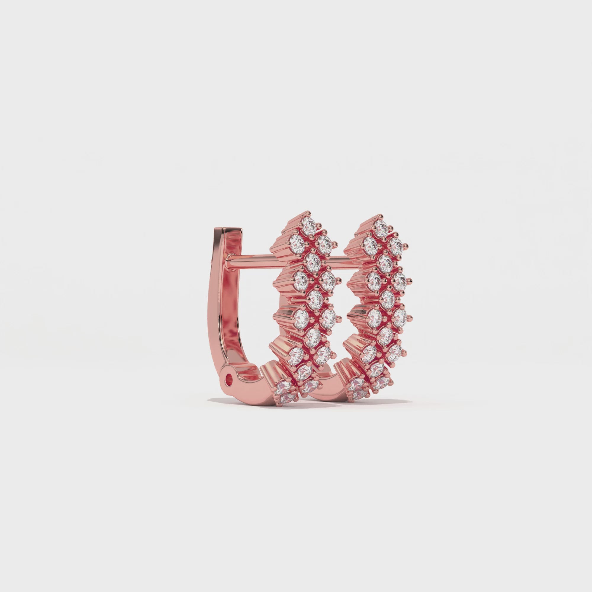 Aarinya Zig-Zag Honeycomb Triple-Row Lab-Grown Diamond Earrings, The Centurion Triple-Row Interlocking Mosaic Hoop Earrings