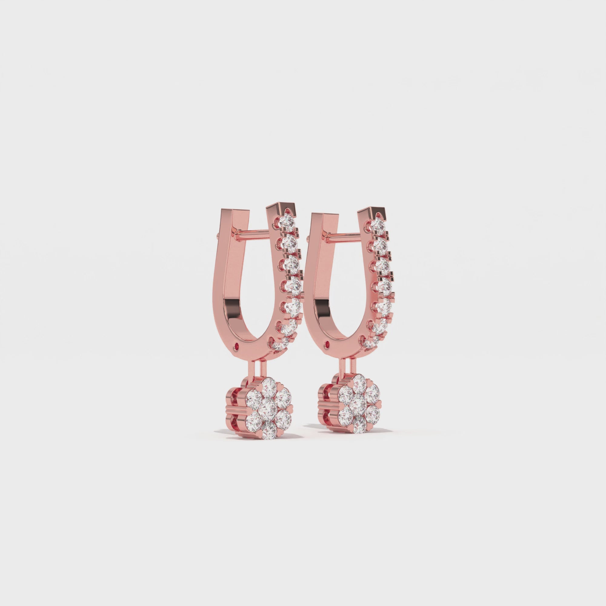 Aarinya Floral Cluster Linear Lab-Grown Diamond Drop Earrings, The Centurion Minimalist Tiered Rosetta Drop Earrings