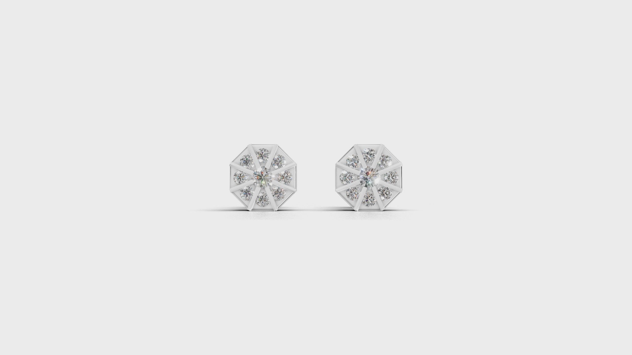 Aarinya Nexus Geometric Earrings, The Prism Spokes Lab-Diamond