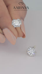 Aarinya Helix Modern Diamond Tops, The Contemporary Swirl Tops Earrings