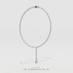 Aarinya Pear-Cut Lab-Grown Diamond Y-Drop Tennis Necklace, The Centurion Cascade Teardrop Lariat Necklace