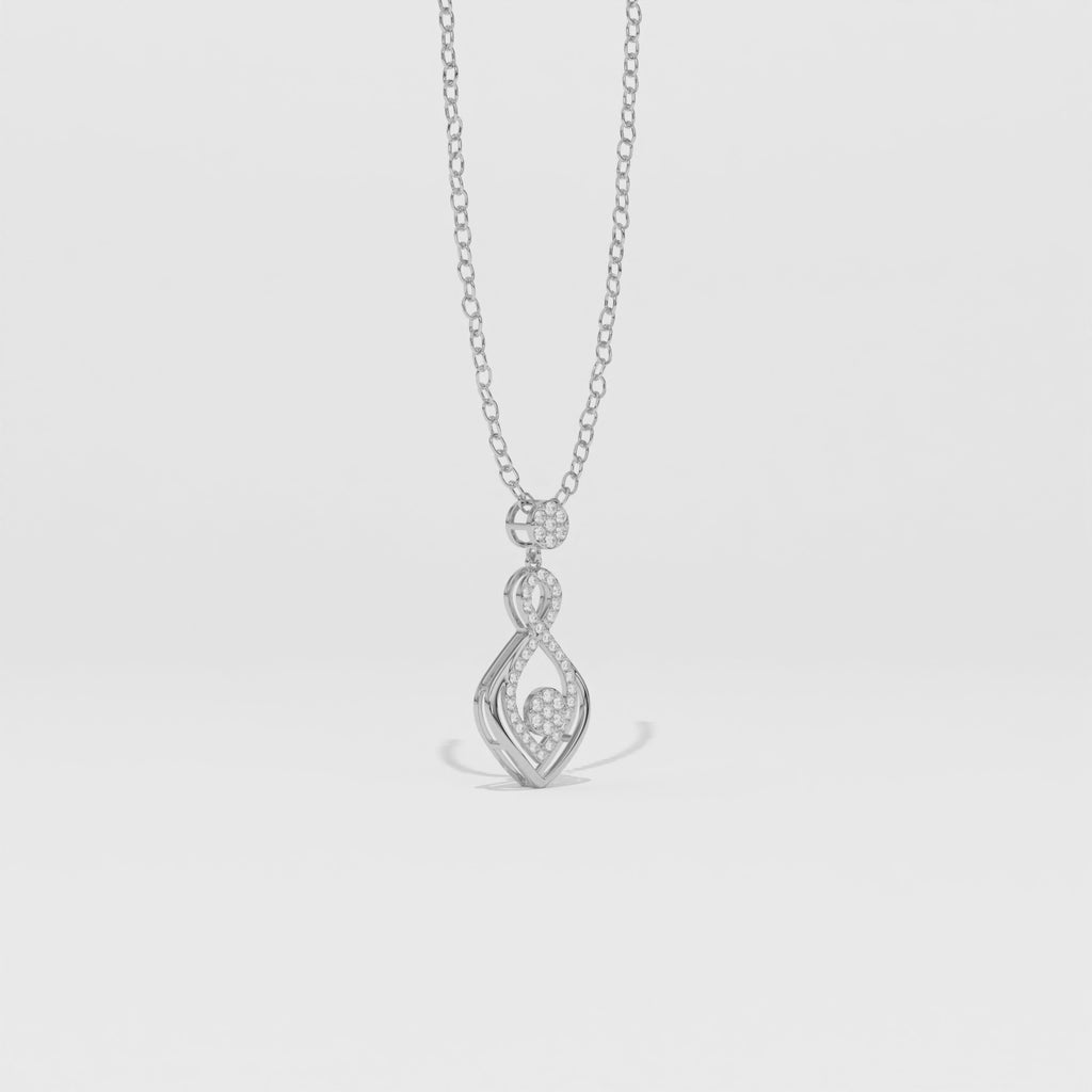 Aarinya Infinity Lab-Grown Diamond Droplet Pendant, The Vantage Silhouette Interlocking Ribbon Pendant