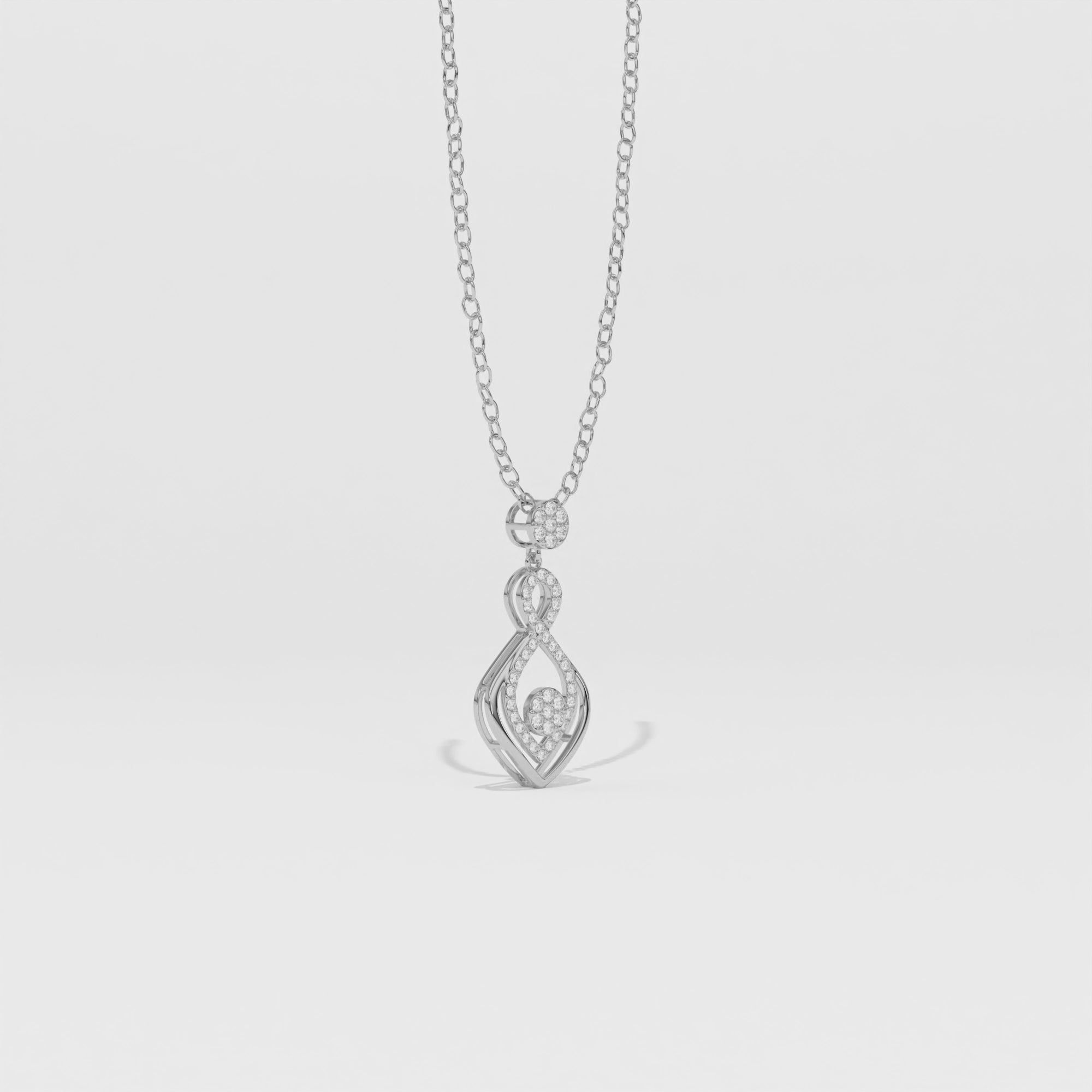 Aarinya Infinity Lab-Grown Diamond Droplet Pendant, The Vantage Silhouette Interlocking Ribbon Pendant