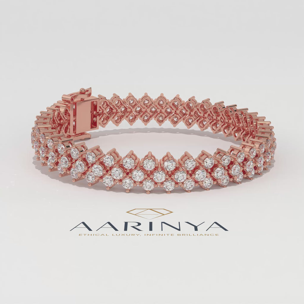 Aarinya Lab-Grown Diamond Triple-Row Eternity Tennis Bracelet, The Vantage Tri-Line Infinite Diamond Statement Bracelet