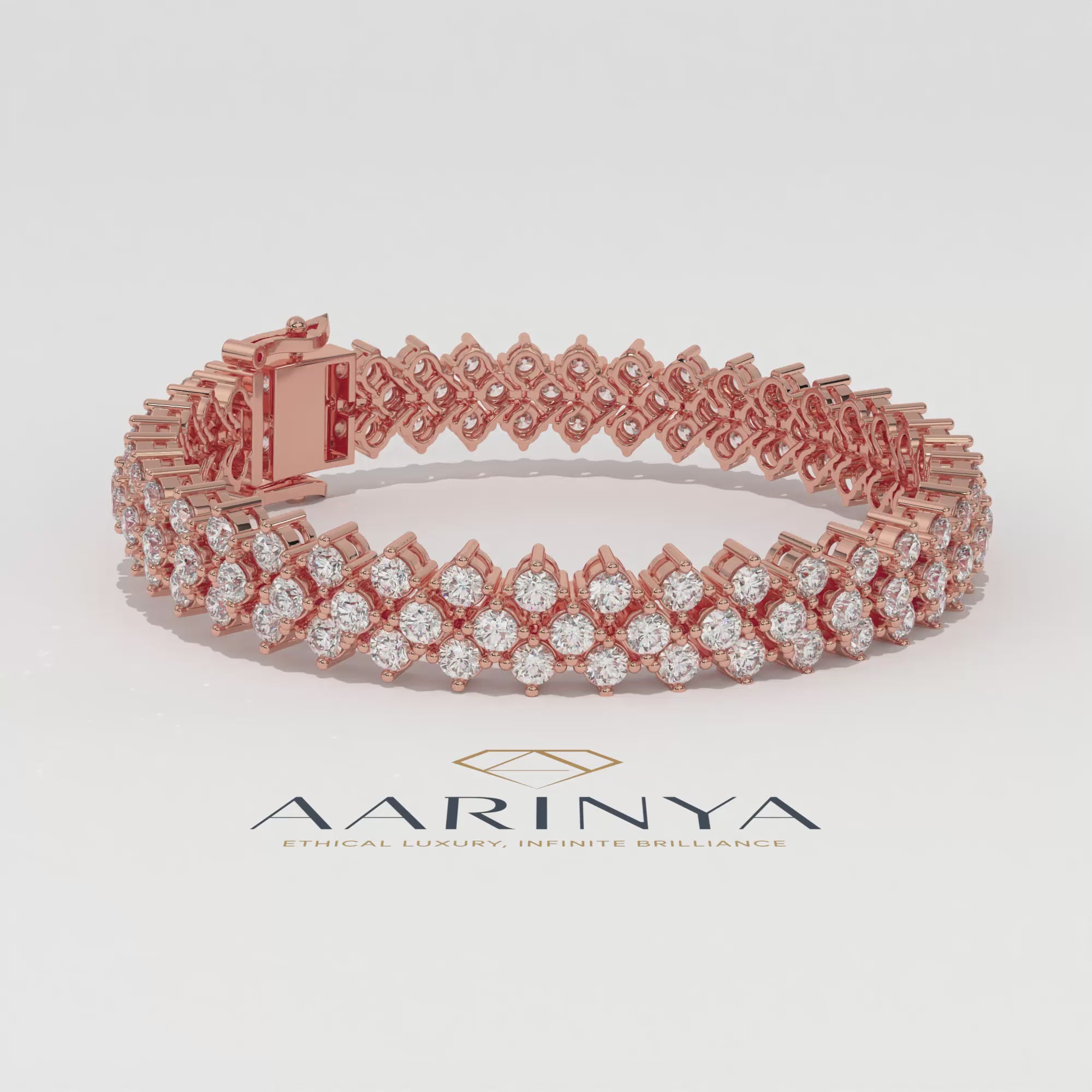 Aarinya Lab-Grown Diamond Triple-Row Eternity Tennis Bracelet, The Vantage Tri-Line Infinite Diamond Statement Bracelet