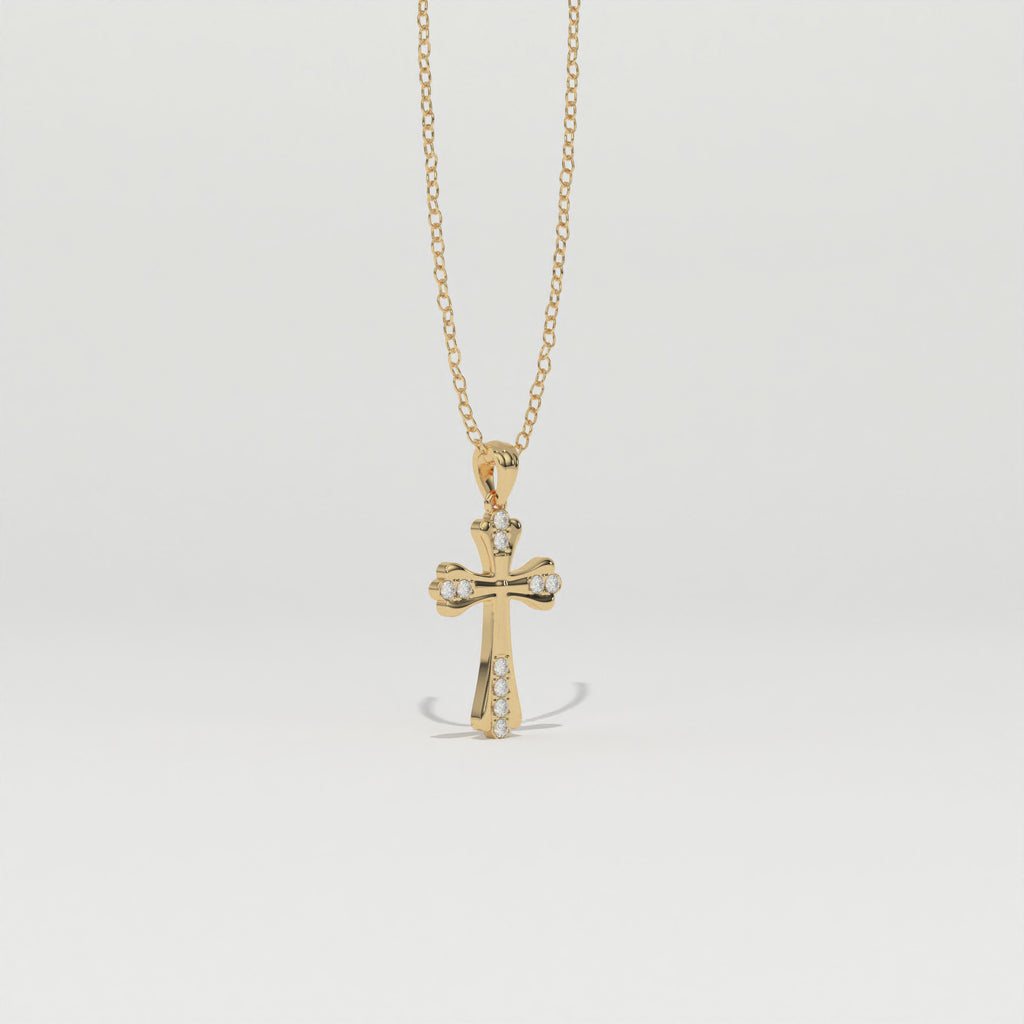 Aarinya Vantage Silhouette Sculpted Devotion Cross Charm, The Centurion Minimalist Tapered Ribbon Cross Medallion