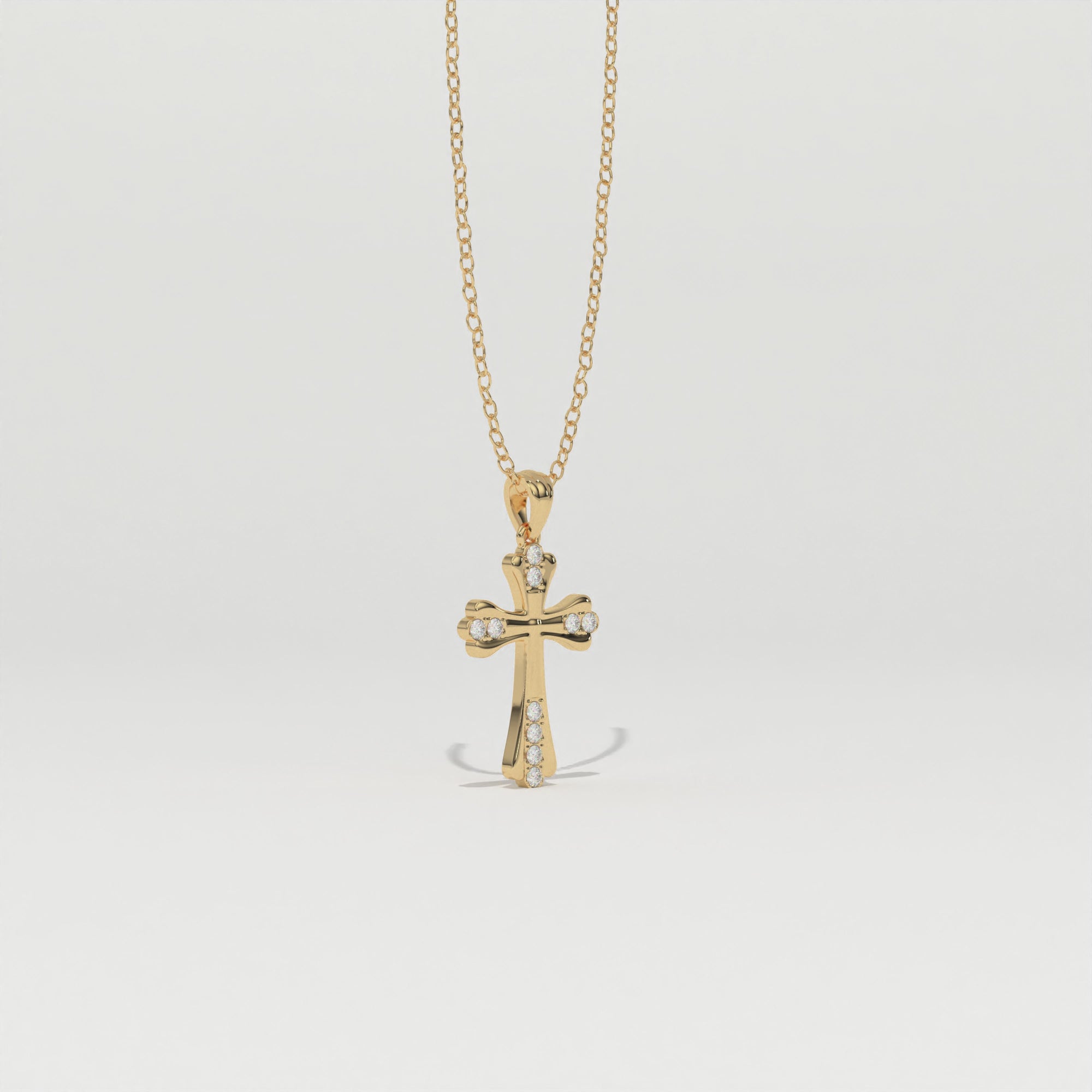 Aarinya Vantage Silhouette Sculpted Devotion Cross Charm, The Centurion Minimalist Tapered Ribbon Cross Medallion