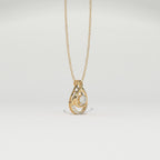 Aarinya Floating Lab-Grown Diamond Crescent Pendant, Lab Grown Diamond Infinity Twist Teardrop Charm