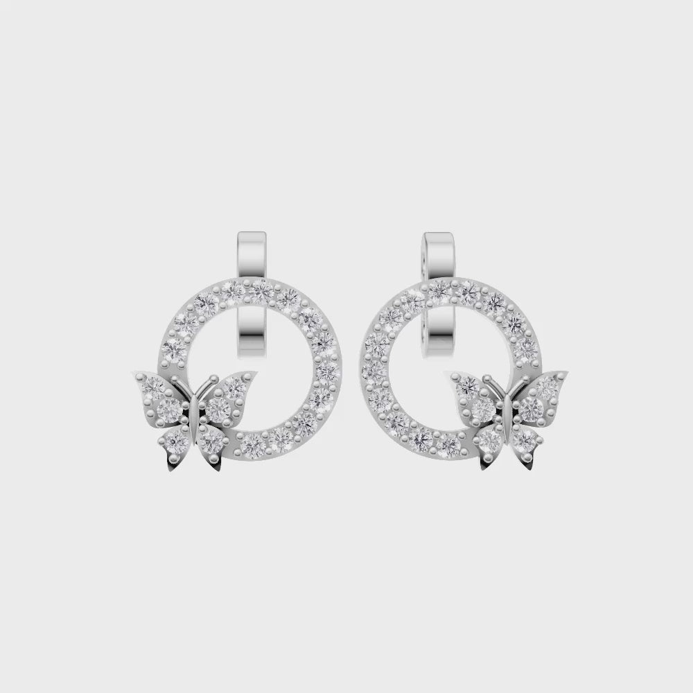 Aarinya Enchanted Butterfly Circle Diamond Pendant Set, The Papillon Circle Diamond Lab Grown Set