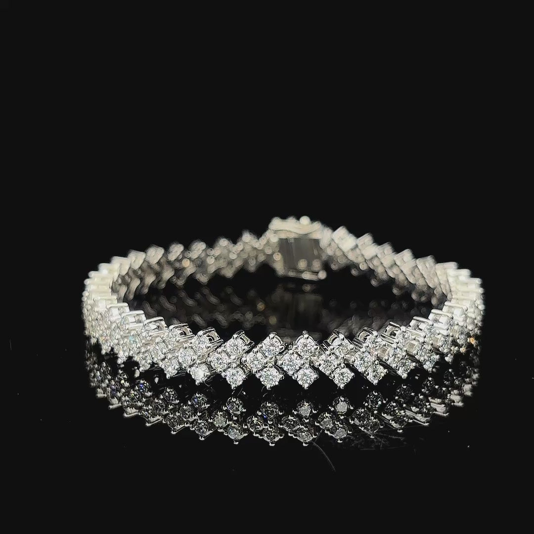 Aarinya Lab-Grown Diamond Triple-Row Eternity Tennis Bracelet, The Vantage Tri-Line Infinite Diamond Statement Bracelet