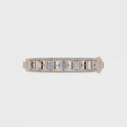 Aarinya Prism Art Deco Baguette Kada Bracelet, Geometric Grandeur Diamond Bracelet