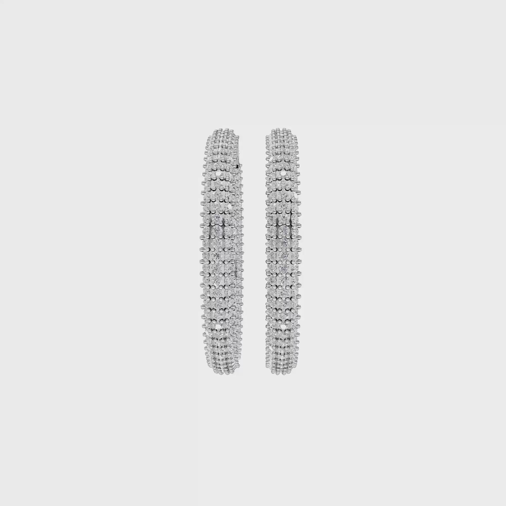 Aarinya Triple-Row Inside-Out Diamond Hoop Earrings, The Pave Triple-Band Hoops