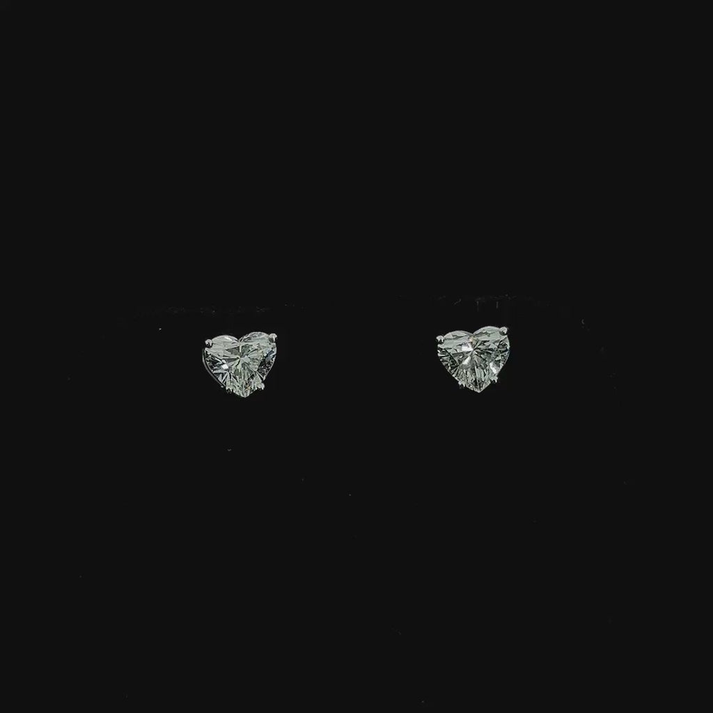 Aarinya Amore Heart Tops Earrings, The heart Brilliant Diamond Tops, Petite Rose Heart Earrings