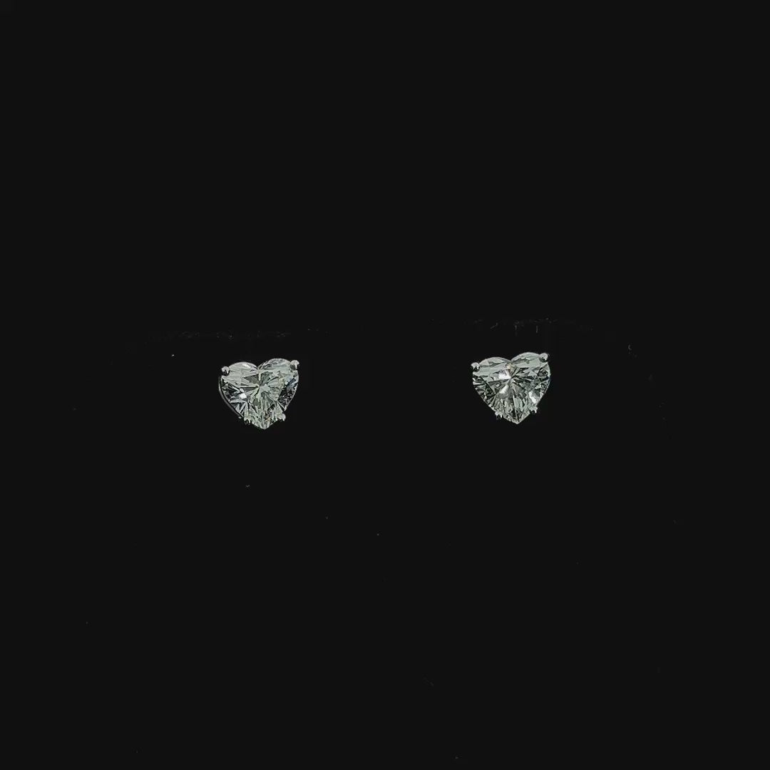 Aarinya Amore Heart Tops Earrings, The heart Brilliant Diamond Tops, Petite Rose Heart Earrings