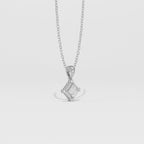 Aarinya Princess-Cut Kite-Set Lab-Grown Diamond Pendant, The Centurion Minimalist Tiered Compass-Set Pendant