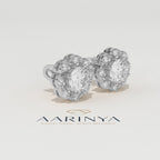 Aarinya Blossom Floral Tops Earring, The Radiant Flower Earring, Petite Petal Diamond Tops, Flower Diamond Earrings