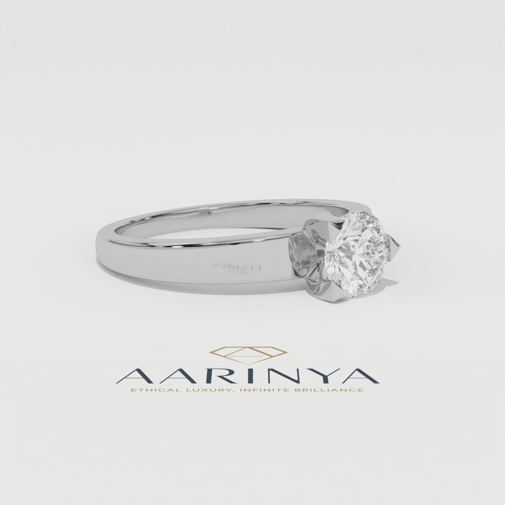 Aarinya Vortex VVS Lab-Grown Solitaire Ring