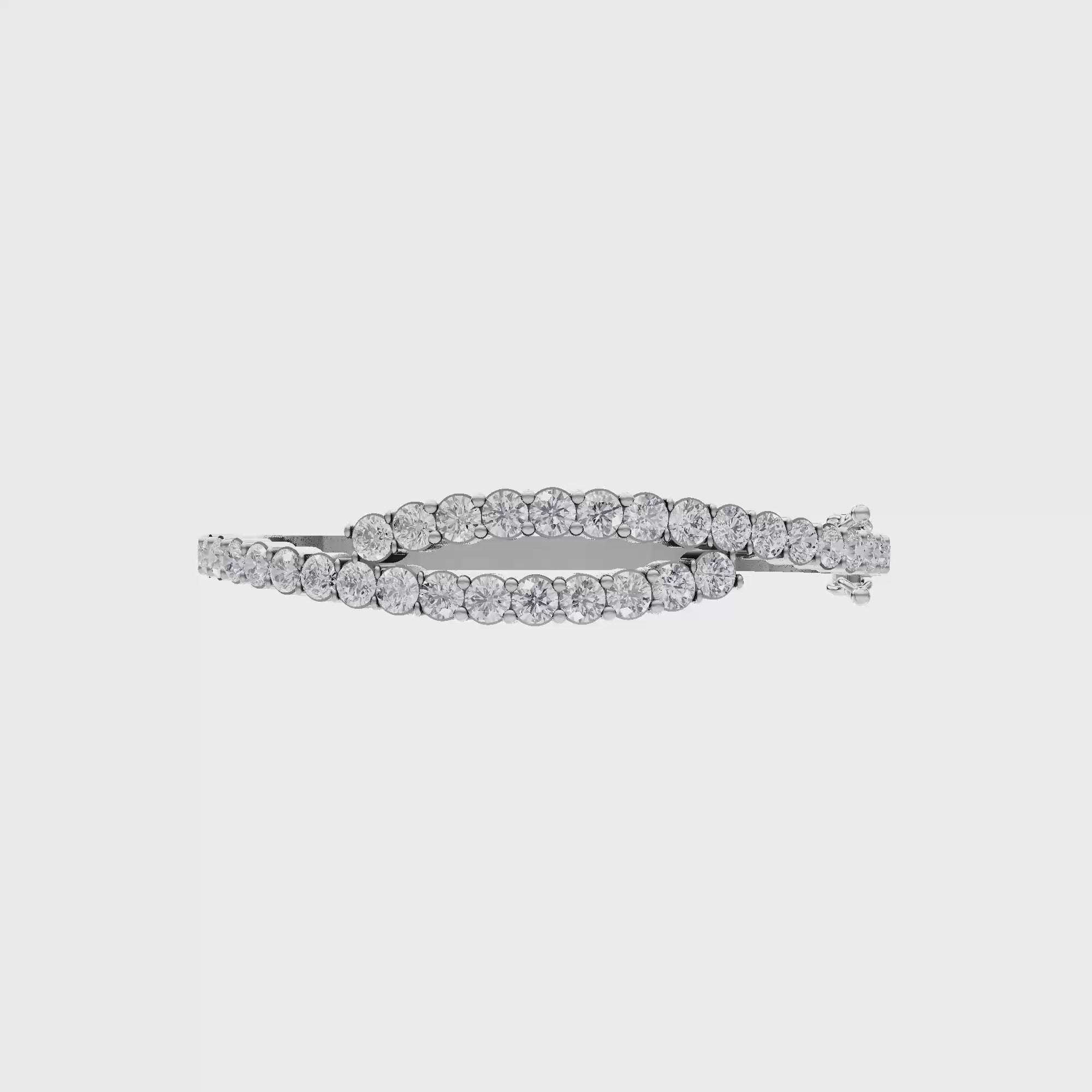 Aarinya Interlocking Dual-Row Diamond Bracelet, The Crossover Luminance Diamond Kada Bracelet