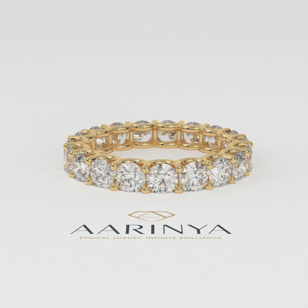 Aarinya Empress Radiant Floating Diamond Eternity, The Endless Devotion Scalloped Eternity Ring