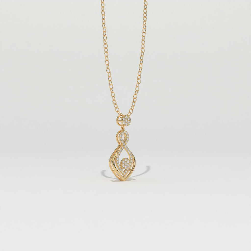 Aarinya Infinity Lab-Grown Diamond Droplet Pendant, The Vantage Silhouette Interlocking Ribbon Pendant