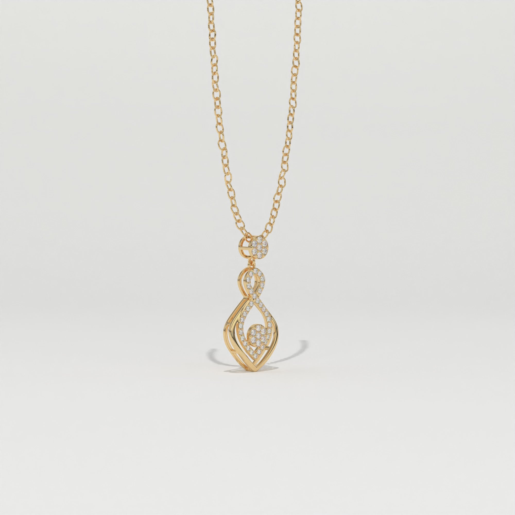 Aarinya Infinity Lab-Grown Diamond Droplet Pendant, The Vantage Silhouette Interlocking Ribbon Pendant