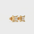 Aarinya Kite-Frame Lab-Grown Diamond Cluster Stud Earrings, The Centurion Minimalist Curved Chevron Mosaic Studs