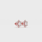 Aarinya Snowflake Cluster Lab-Grown Diamond Statement Stud Earrings, Round Snowflake Diamond Tops Earrings