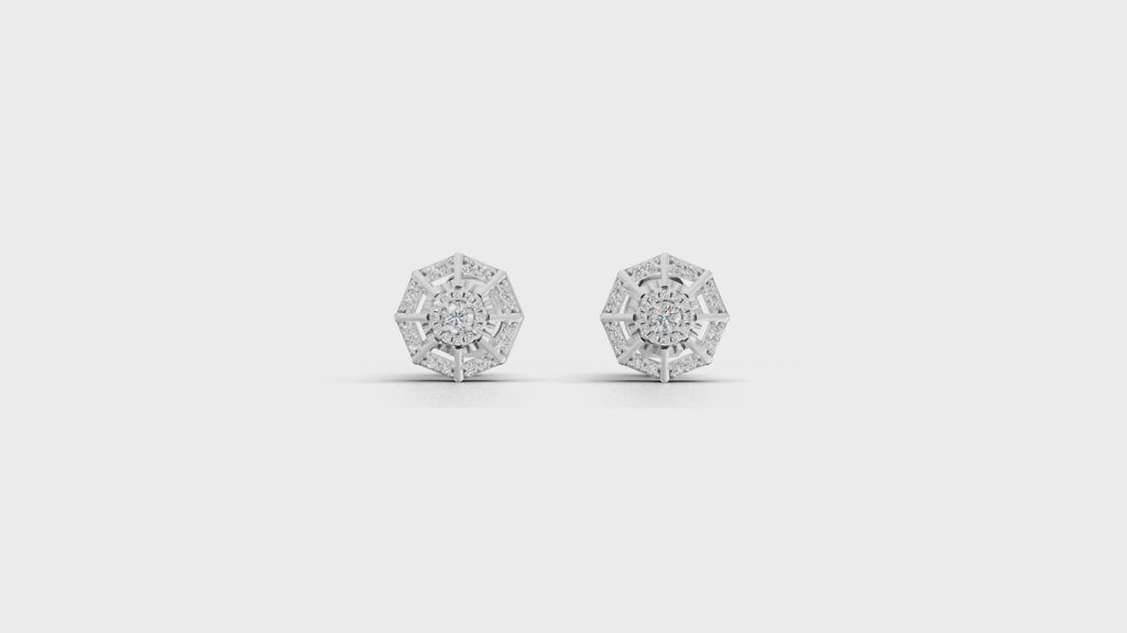 Aarinya Stella Web Lab-Diamond Tops Earrings
