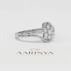 Aarinya Fiore Twist Cluster Ring, The Meadow Blossom Ring, Petite Floral Wave Silhouette Ring, Aarinya Sleek Wave Twist Diamond Ring