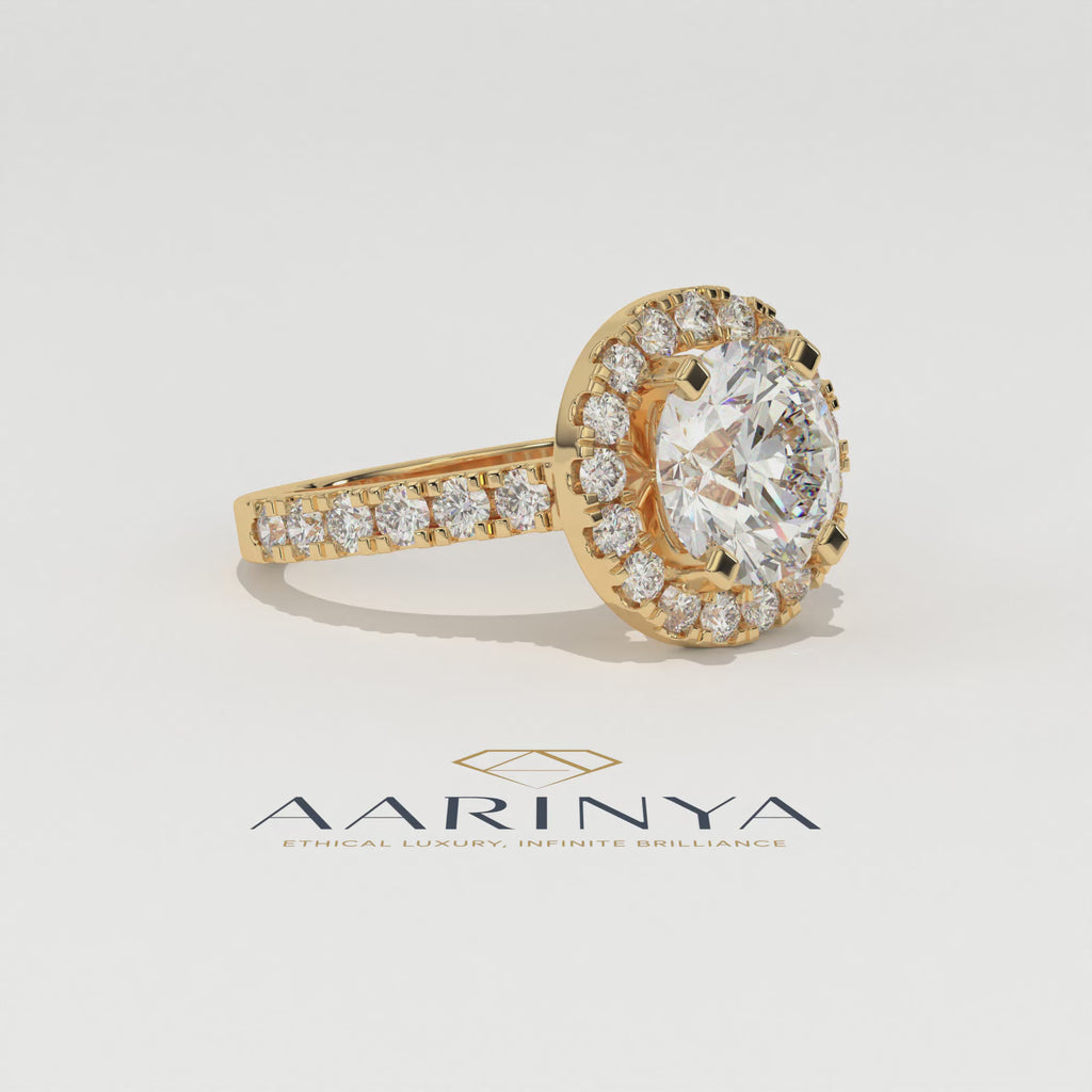 Aarinya Floating Cluster Ring, Brilliance Round Cluster Ring, Round Diamond Ring
