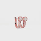 Aarinya Floral Cluster Double-Row Diamond Huggie Earrings, The Centurion Minimalist Split-Shank Flower Cluster Hoops