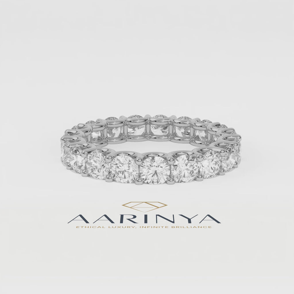 Aarinya Empress Radiant Floating Diamond Eternity, The Endless Devotion Scalloped Eternity Ring
