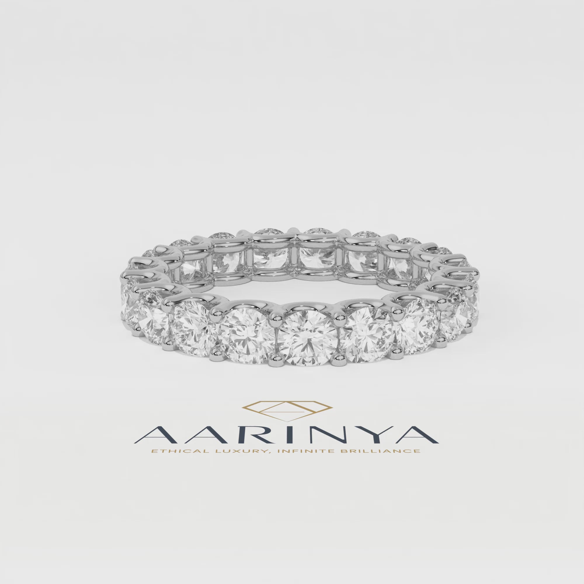 Aarinya Empress Radiant Floating Diamond Eternity, The Endless Devotion Scalloped Eternity Ring