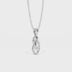 Aarinya Asymmetric Infinity Sculpted Openwork Leaf Ribbon Diamond Pendant