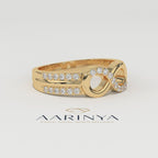 Aarinya Endless Infinity Ribbon Pave Band, The Continuous Loop Shimmer Ring, The Eternal Devotion Double-Shank Band