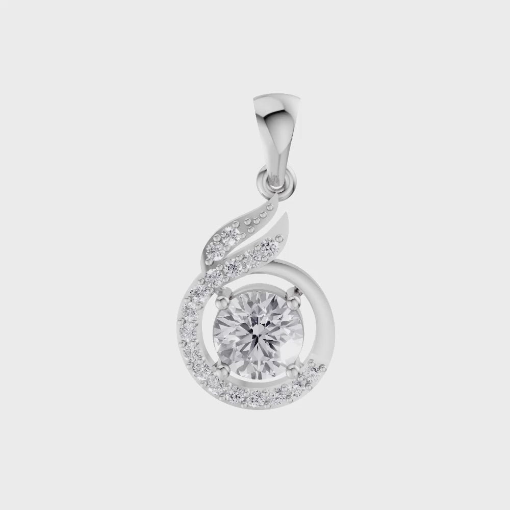 Aarinya Celestial Swirl Solitaire Pendant Set, The Flame-Halo Solitaire Pendant Set