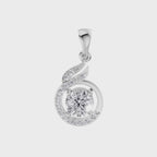 Aarinya Celestial Swirl Solitaire Pendant Set, The Flame-Halo Solitaire Pendant Set