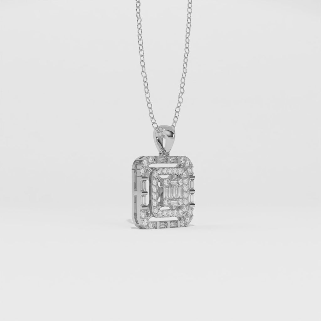 Aarinya Centurion Minimalist Stepped Illusion Cushion Pendant