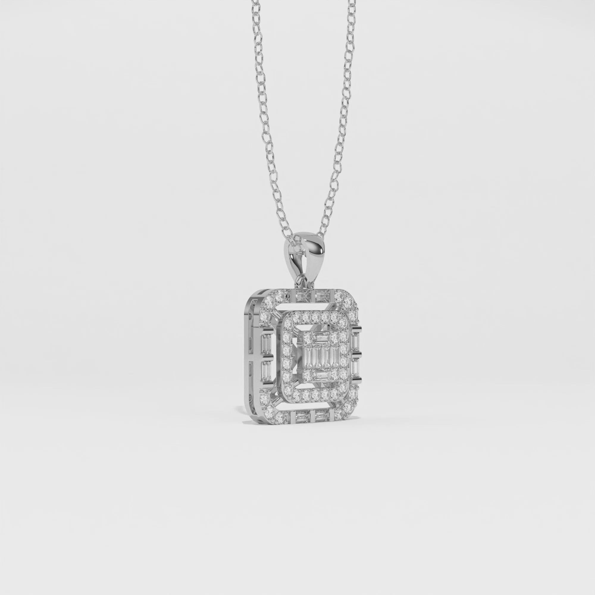Aarinya Centurion Minimalist Stepped Illusion Cushion Pendant