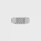 Aarinya Cut-Out Shoulder Lab Grown Diamond Cluster Ring, The Architectural Diamond Grid Men's Ring