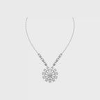 Aarinya Lumina Sunburst Floral Diamond Pendant Necklace