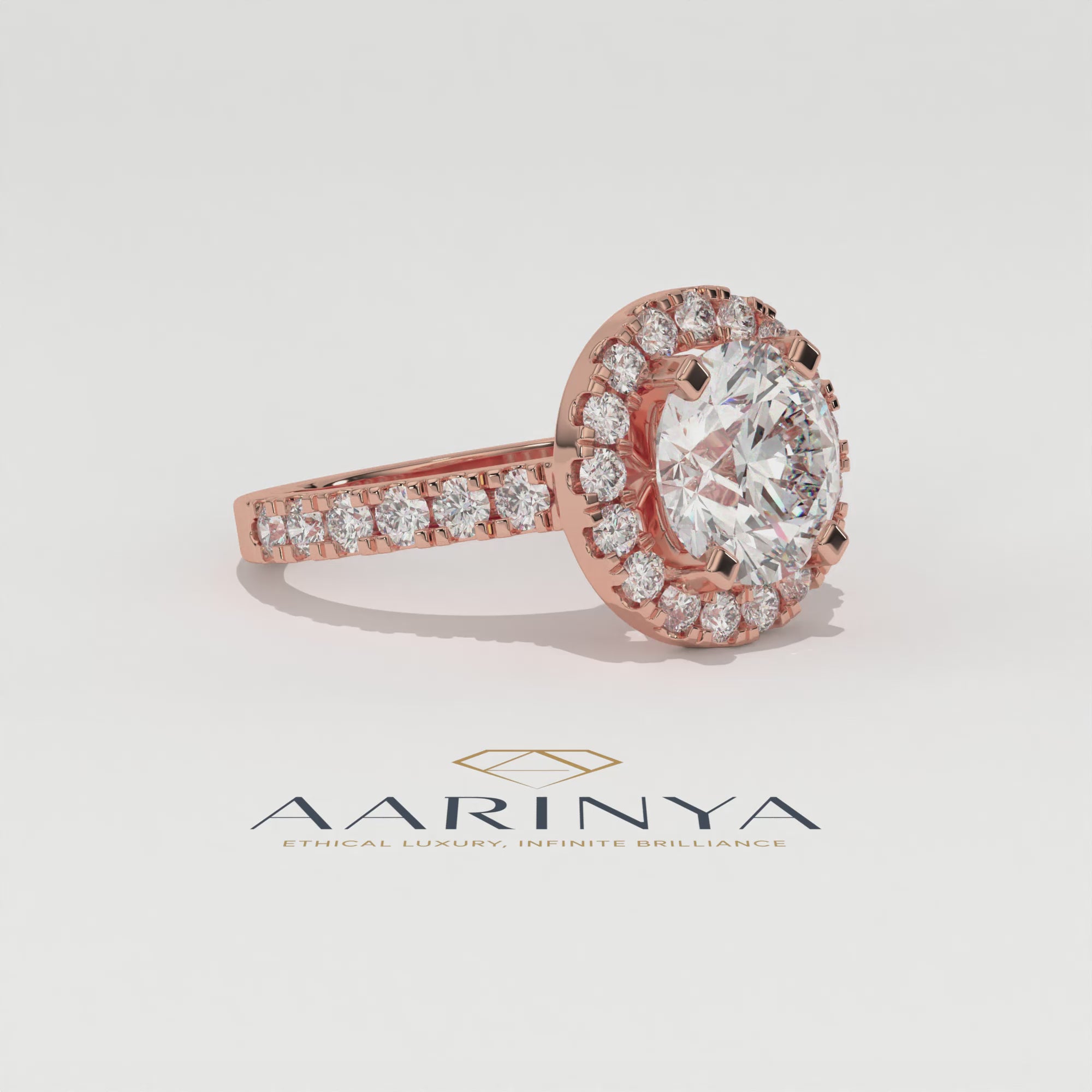Aarinya Floating Cluster Ring, Brilliance Round Cluster Ring, Round Diamond Ring