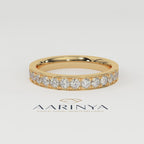 Aarinya Aurelia Eternity Band, The Infinite Brilliance Stackable Ring, Classic Bordered Round Diamond Band