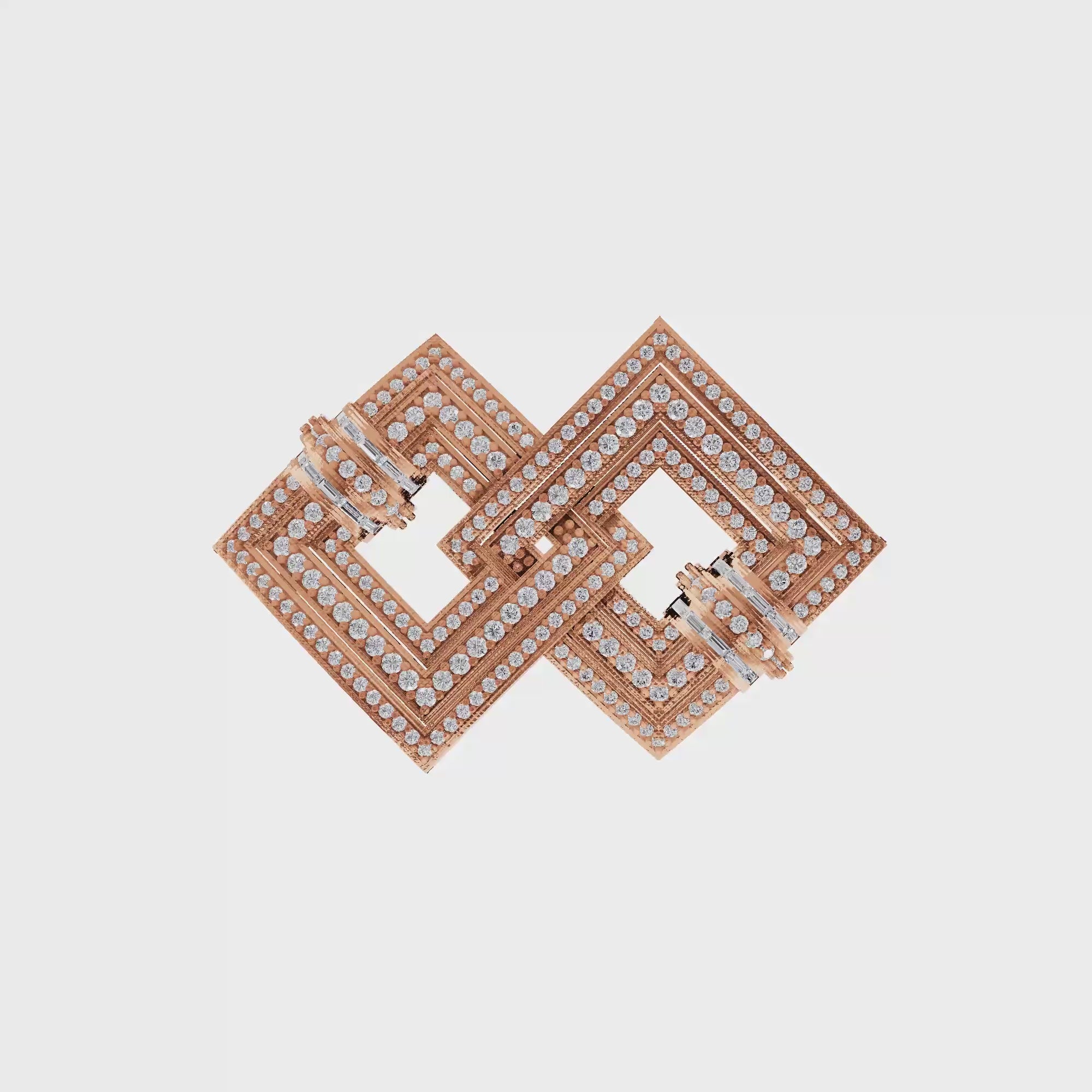 Aarinya Infinity Square Lab-Grown Diamond Brooch, Lumina Double-Square Statement Pin