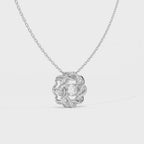Aarinya Wave Dancing Solitaire Diamond Rosette Pendant