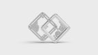 Aarinya Intertwined Square Brooch, The Geometric Filigree Lapel Pin