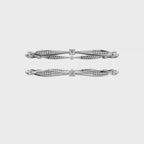 Aarinya Twisted Elegance Diamond Bracelet, Celestial Wave Lab grown Diamond Kada Pair